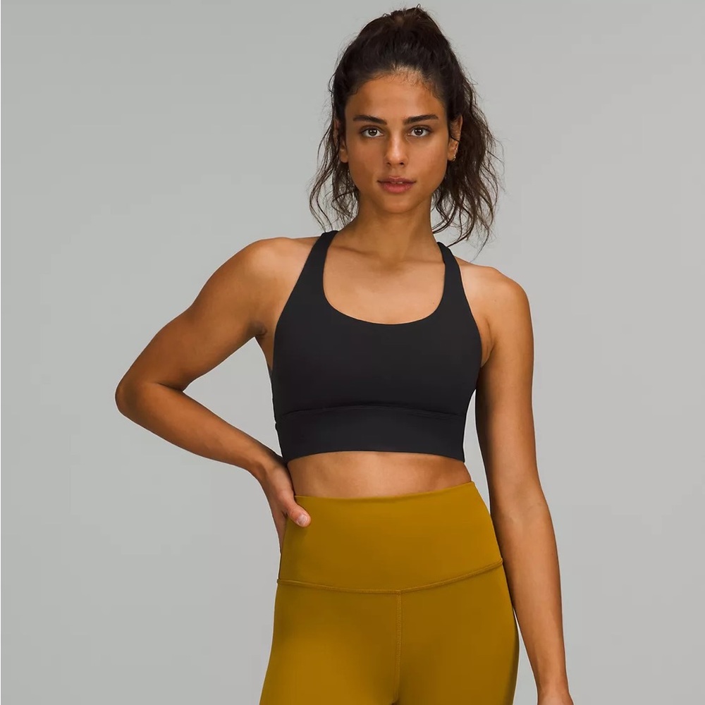 Lululemon - Energy Longline Bra in Black, Size 4
